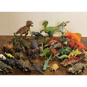 Dinosaur Toy Lot 30 Jurassic Park Vintage Safari 90s Electronic T Rex Bulk